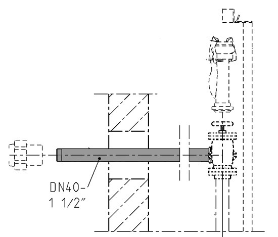 Jung Pumpen S-Zubehör Wanddurchführung Dn 40 JP48927 Image