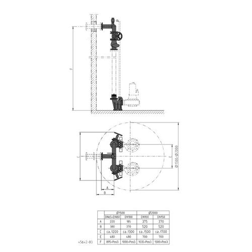 Jung Pumpen S-Zubehör Armaturen Dn80 Für Pe D1500 JP48942