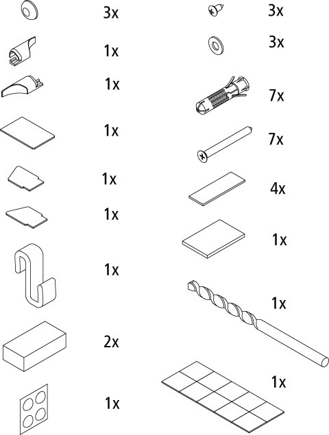 Kermi ZBDI011 Set Montagekleinteile, silber hochglanz, 2533273 2533273 Image