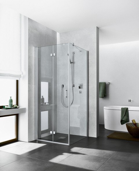 Kermi Pendel-Falttür Diga 2SL 1230x2000, silber hochglanz, ESG Opaco, DI2SL12320VUK DI2SL12320VUK Image