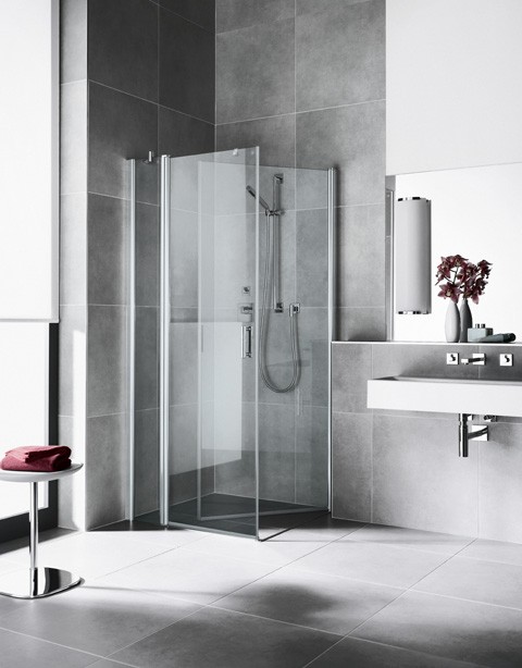 Kermi Seitenwand Diga TBL 1100x2000, silber hochglanz, ESG klar mit KermiClean, DITBL11020VPK DITBL11020VPK Image