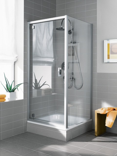 Kermi Schwingtür Ibiza 2000 KOD 1000x2000, silber mattglanz, ESG klar, I2KOD100201AK I2KOD100201AK Image