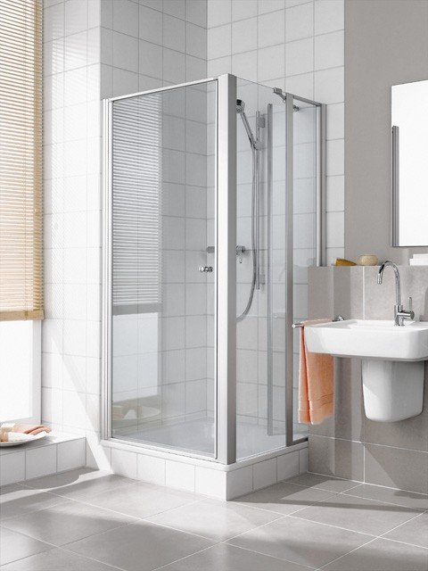 Kermi Schwingtür Ibiza 2000 STW 0750x2000, silber mattglanz, ESG Opaco mit KermiClean I2STW075201YK Image