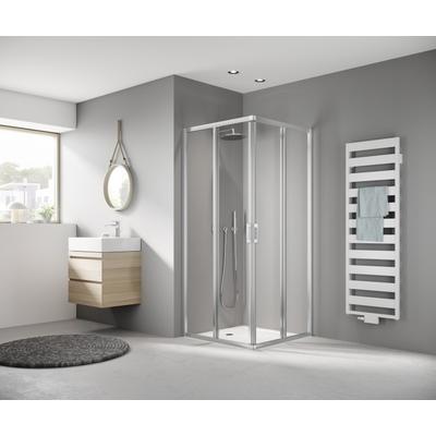 Kermi Eck-Halbt. re Liga E2R 0750x2000 BV: 725-750, silber mattglanz ESG klar mit KermiClean LIE2R075201PK Image