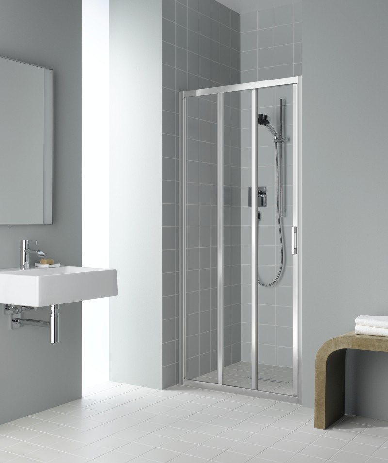 Kermi Gleittür Liga G3L 0900x2000, silber mattglanz ESG klar mit KermiClean LIG3L090201PK Image