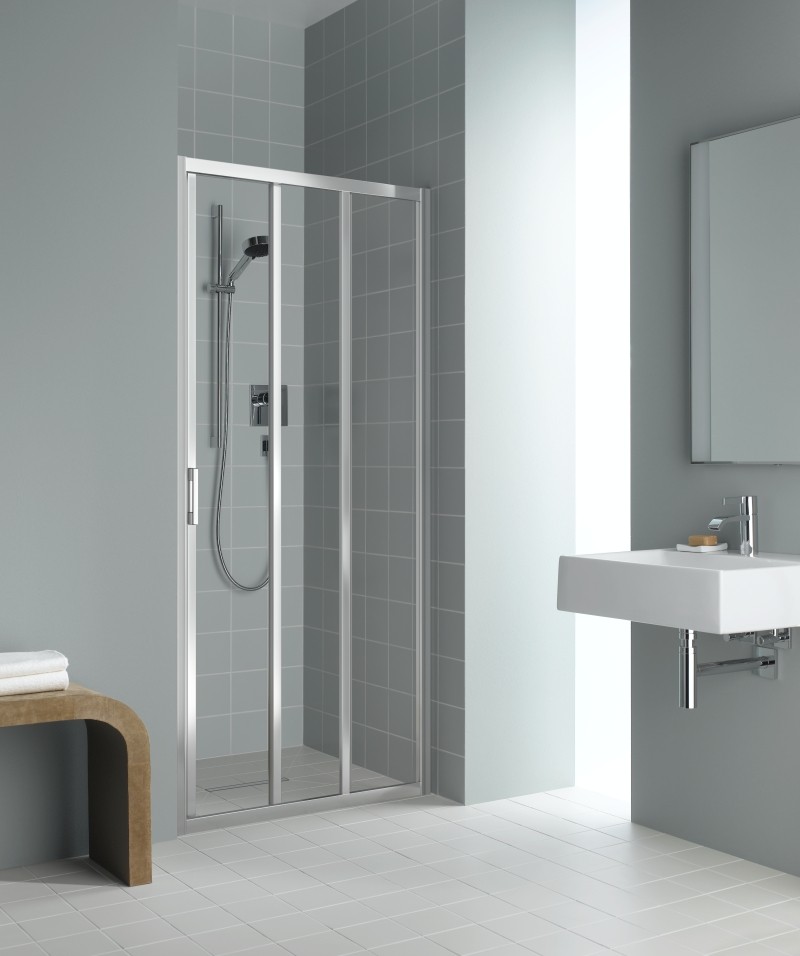 Kermi Gleittür Liga G3R 1150x2000, silber mattglanz ESG klar mit KermiClean LIG3R115201PK Image