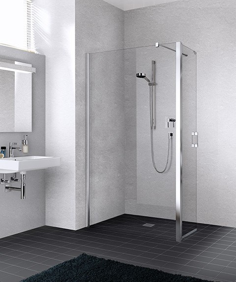 Kermi Walk-In Liga T1L 0930x1850, silber hochglanz, ESG klar mit KermiClean, LIT1L09318VPK LIT1L09318VPK Image