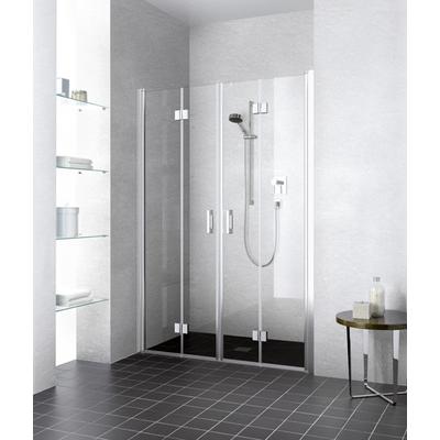 Kermi Pendel-Falttür Liga 2T4 1250x1850, silber mattglanz, ESG klar mit KermiClean LI2T4125181PK Image