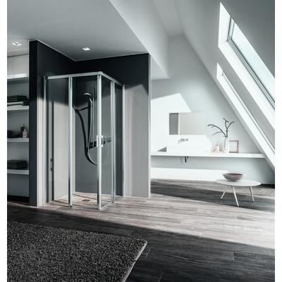 Kermi Eck-Halbteil links Liga C2L 0800x2000, silber mattglanz, ESG klar mit KermiClean LIC2L080201PK Image