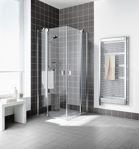 Kermi Eck-Halbteil links Raya EPL 0750x2000, silber hochglanz, ESG Opaco mit KermiClean RAEPL07520VYK Image