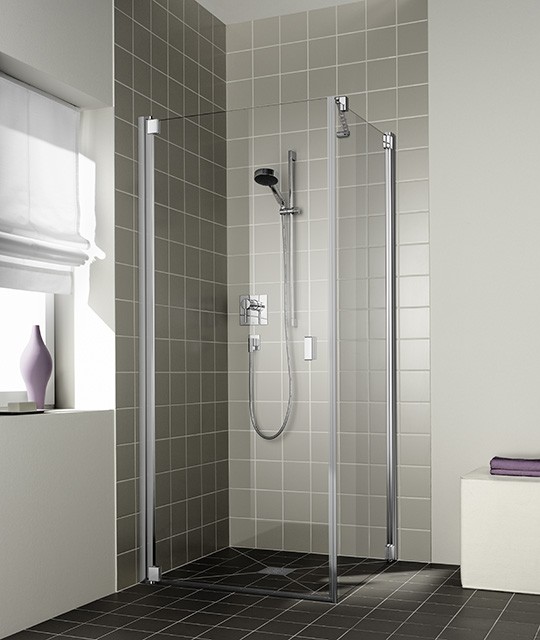 Kermi Pendeltür Raya 1KL 0830x2000, silber mattglanz, ESG klar mit KermiClean, RA1KL083201PK RA1KL083201PK Image