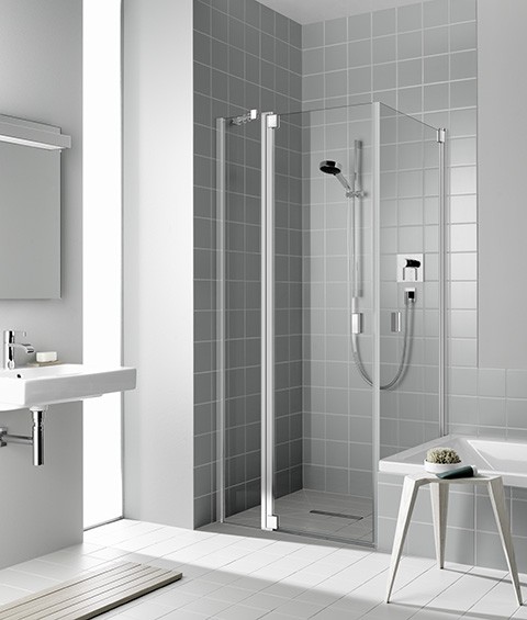 Kermi Pendeltür Raya 1NL 1230x1850, silber mattglanz, ESG klar mit KermiClean, RA1NL123181PK RA1NL123181PK Image