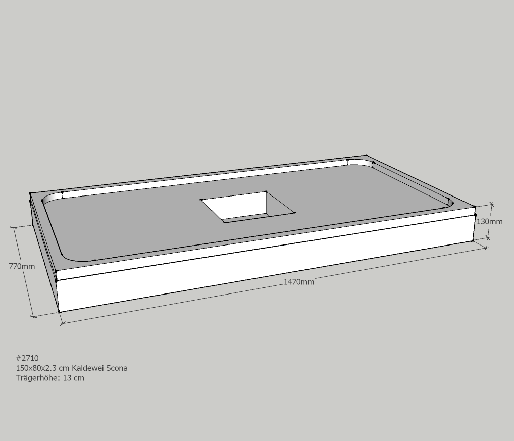 Neuesbad Wannenträger für Kaldewei Scona 800x1500x23 SD24085 Image