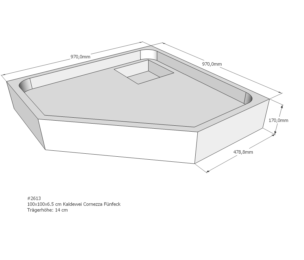 Neuesbad Wannenträger für Kaldewei Cornezza 100x100x6,5 SD21898 Image
