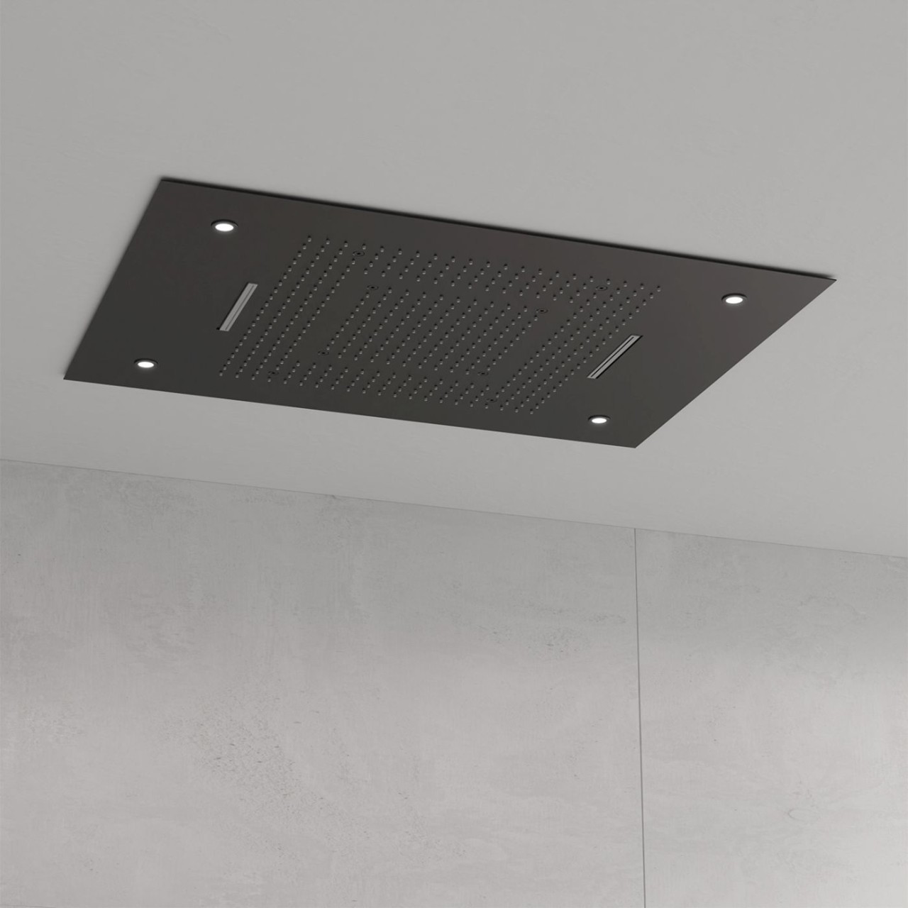 Steinberg Serie 390 Sensual Rain Regenpaneel mit LED, 800 mm x 600 mm, 3-Strahlarten, 4 LED Lampen, 390 6832 S Image
