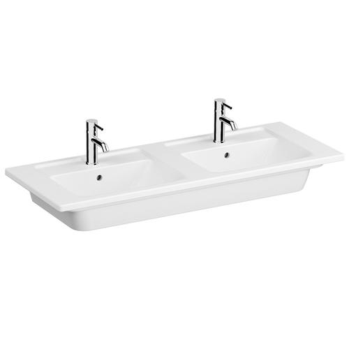 Vitra Integra Doppelmöbelwaschtisch 120 cm 2 Becken Weiß, 7038B403-0001 7038B403-0001