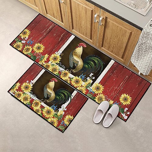 Bauernhaus Hühnerbereich Teppich Küchenmatte rutschfeste ölfeste Bodenmatte Wohnzimmerteppich Indoor Outdoor Matte Schlafzimmer Dekor Badezimmermatte Eingangsteppich Türmatte Image