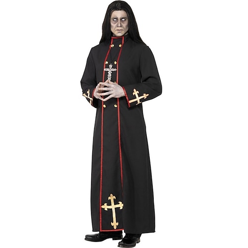Paare Cosplay Nonne Priester Paare Kostüme Unisex Film Cosplay Cosplay Kostüm Party gruseliges Kostüm Schwarz Rot Grau Kostüm Karneval Maskerade Valentinstag für Walpurgisnacht