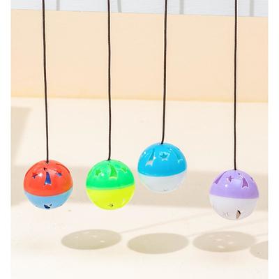 1pcs suction cup bell bouncy ball cat toy color plastic sounding bell interactive self-hitting cat ball factory direct sale