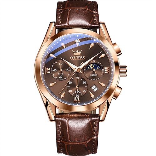 Nuovo orologio da uomo Olevs Olevs Brand moda tendenza orologio da business con cronografo luminoso calendario 24 ore multi-funzione orologio al quarzo casual versatile impermeabile sportivo