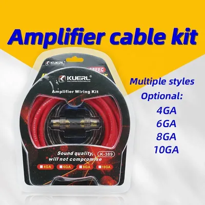 Car Amplifier Wiring Kit 10/8/6/4GA Car Amplifier Cable Set 60Amp Fuse Holder Set Subwoofer