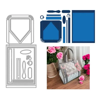 2024 New 3D Mini Purses Doctors Bag Cutting Dies Scrapbooking Decoration Accessories Paper Making