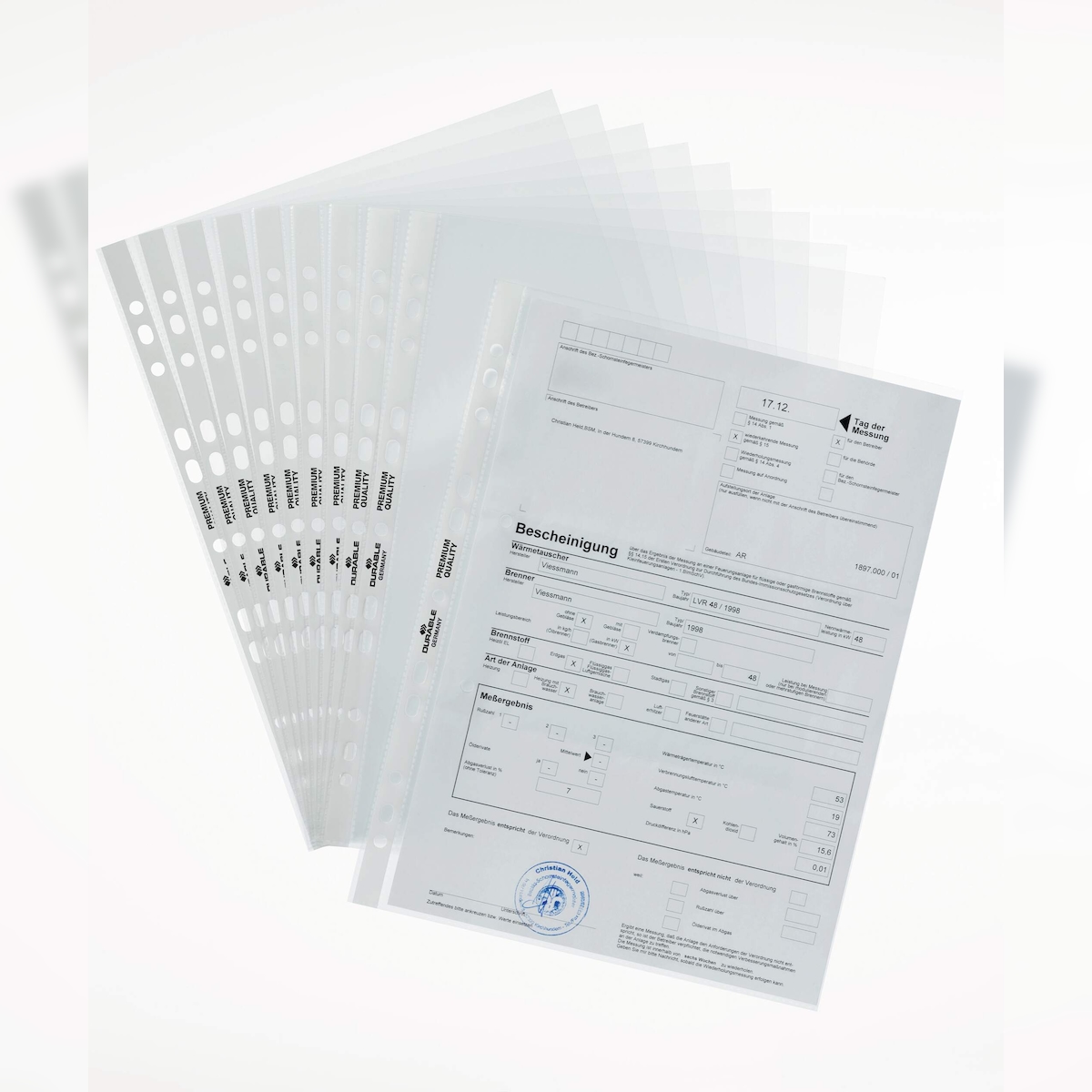 Durable Prospekthülle Premium A4 glasklar PP Btl. à 100, 10 Beutel à 100 Stück, Art. Nr. 267619 Image