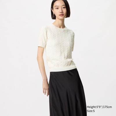 Uniqlo - Cotton Cable Crew Neck Jumper - Off White - XXS