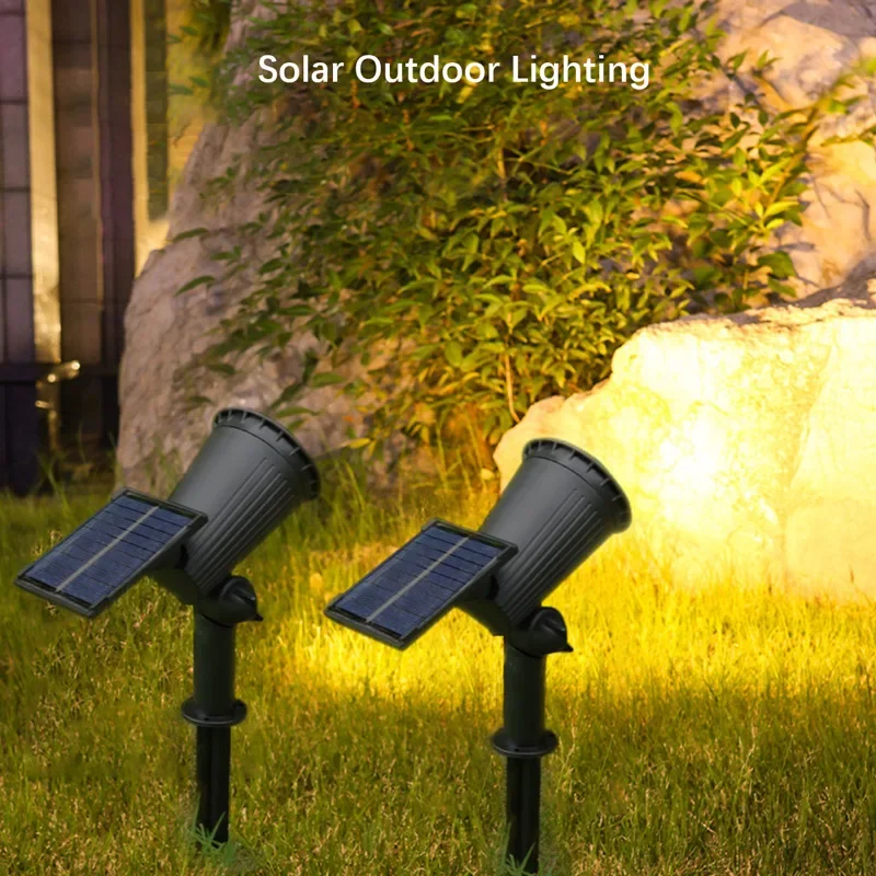 9-LED-Solarstrahler, IP65 wasserdicht für den Außenbereich, Strahler, Helligkeit einstellbar für Garten, Hinterhof, Auffahrt, Terrasse, Gesetzdekoration