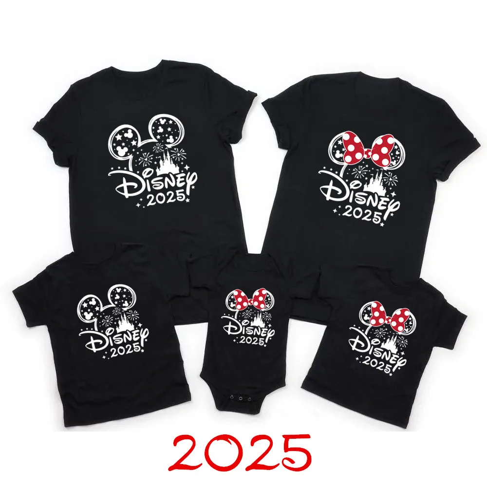 2024 Disney Trip Mickey Minnie Maus Familie passende Hemden Baumwolle Papa Mama Bro Sis Kinder T-Shirt Baby Stram pler passende Kleidung Image