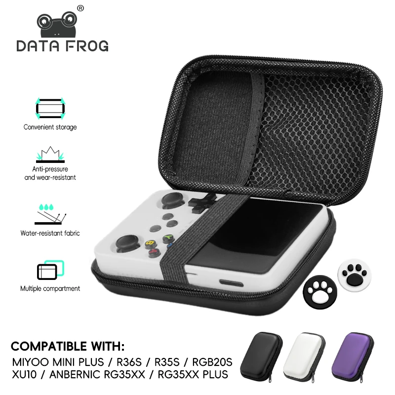 Daten Frosch für R36s Fall Retro Videospiel Taschen Eva Cover Fall für RG35xx R35s Miyoo Mini Plus gegründet Schutzhülle Image