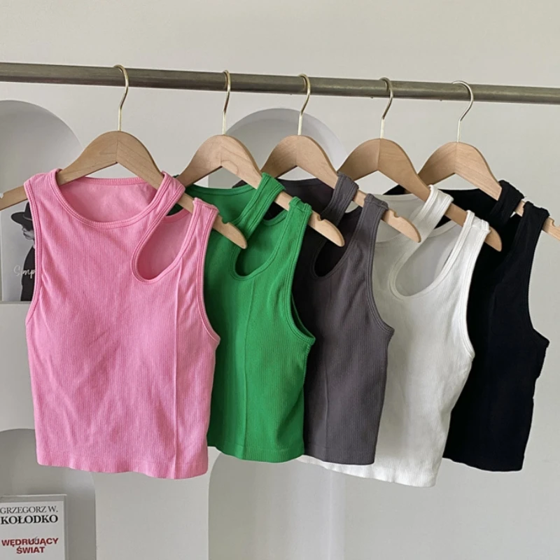 Frauen Tank Crop Tops Nahtlose Unterwäsche Weibliche Streetwear Hohl Tops Sexy Dessous Sport Dessous Gepolsterte Leibchen Sommer Image