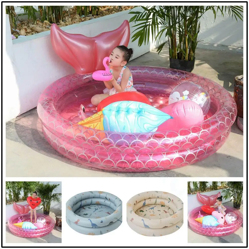 Piscine gonflable de sirène pour enfants, piscine extérieure d'été pour la maison, cadeaux pour enfants, piscine de dinosaure boule d'océan