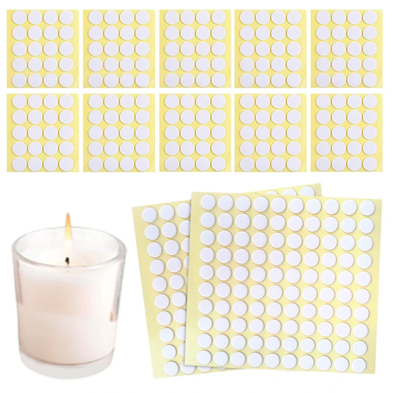 Autocollants de mèche de bougie en acrylique Transparent, autocollants Double face résistants à la chaleur pour Kit de fabrication de bougies, outil de bricolage, 400 pièces/100 pièces