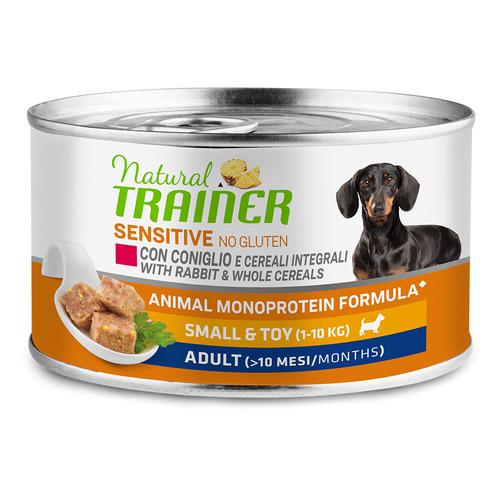 Sparpaket: 12x150g Natural Trainer Sensitive No Gluten Small & Toy Adult Kaninchen Hundefutter nass