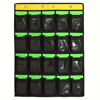 TEMU Hanging Organizer Classroom Pocket Chart For Cell Phones Calculator Holder With Diy Clear Card Pockets