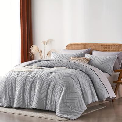 TEMU 7pcs Chevron Setï¼Œ Bed In A And Size, Bedding Set