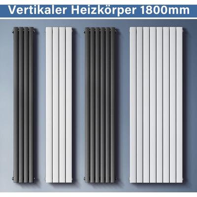 Design Heizkörper Vertikal 1800 Paneelheizkörper mittelanschluss Röhrenheizkörper Weiß