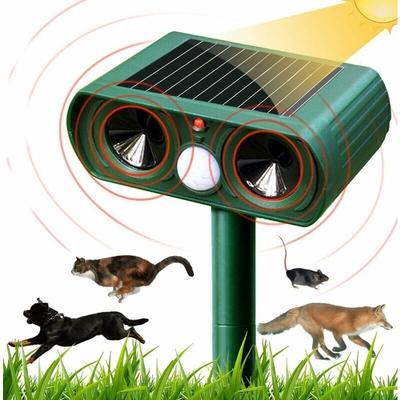 Ulisem - Solar-Ultraschall-Katzenvertreiber für den Außenbereich, Katzenvertreiber, einstellbare