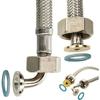 Edelstahl-Zulaufschlauch 2,50 m x 3/4 Zoll dn 13 - für Wasch- und Spülmaschinen - dvgw - Tecuro