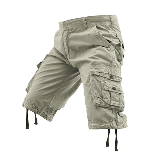 Herren Taktische Shorts Capri-Cargo-Shorts Cargo-Shorts Shorts Wander-Shorts Knöpfe Mehrere Taschen Einfach tragbar Wadenlang Outdoor Täglich Campen und Wandern Mode Klassisch Schwarz Wein Image