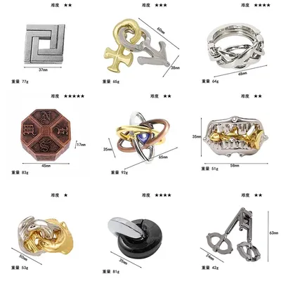 39 Style Metal Puzzle Metal Brain Teaser Puzzle Unlocking Toys Magic Puzzles Game Toys For Children Adults