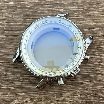 46.5MM Modify Steel Case 3ATM Mineral Glass Index Chapter Ring 6-Needle Watch Hands 24mm Strap For Japan VK63 Quartz Movement