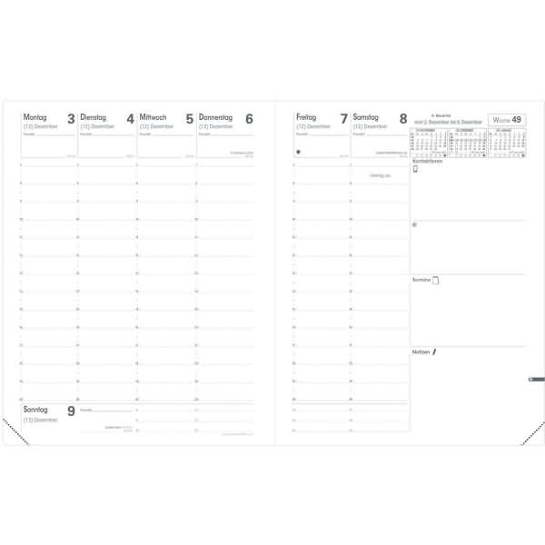 QUO VADIS Buchkalender Pre 777 21x27cm Montebello schwarz 2025 Image