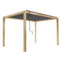 Pergola bioclimatique autoportée en bois noir 3x4m + 2 stores