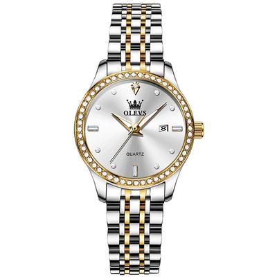 OLEVS Women Quartz Watch Minimalist Fashion Casual Wristwatch Luminous Calendar Waterproof Decoration Stainless Steel Watch