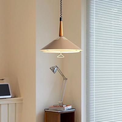 LED Pendant Light 3-Color Light Source 40cm 1-Light Nordic Liftable Restaurant Dining Table Hanging Light Internet Celebrity Telescopic Bar Ceiling Lighting Adjustable Modern Minimalist Chandelier 110-240V