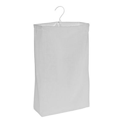 Household Essentials 16 5/16" x 6" x 27" Hanging White Canvas Laundry Hamper Bag HH148