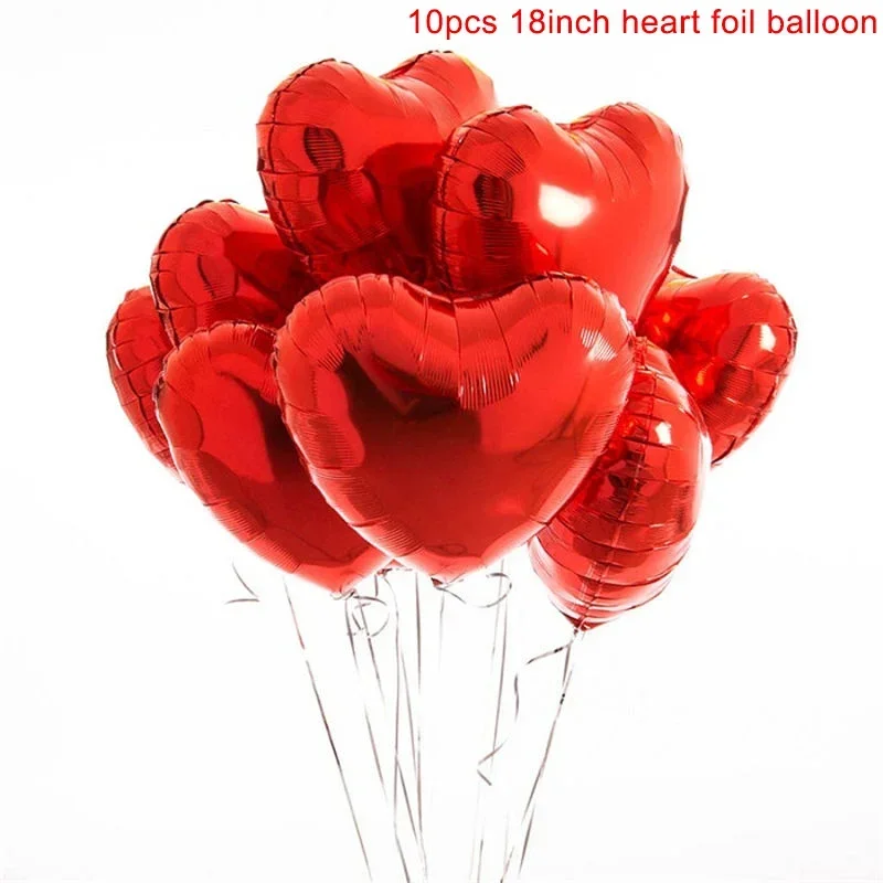 10 stücke 18 zoll Rose Gold Liebe Herz Form Folienballons Hochzeit Geburtstag Party Dekorationen Aluminium Folie Ballons Luft bälle Globos