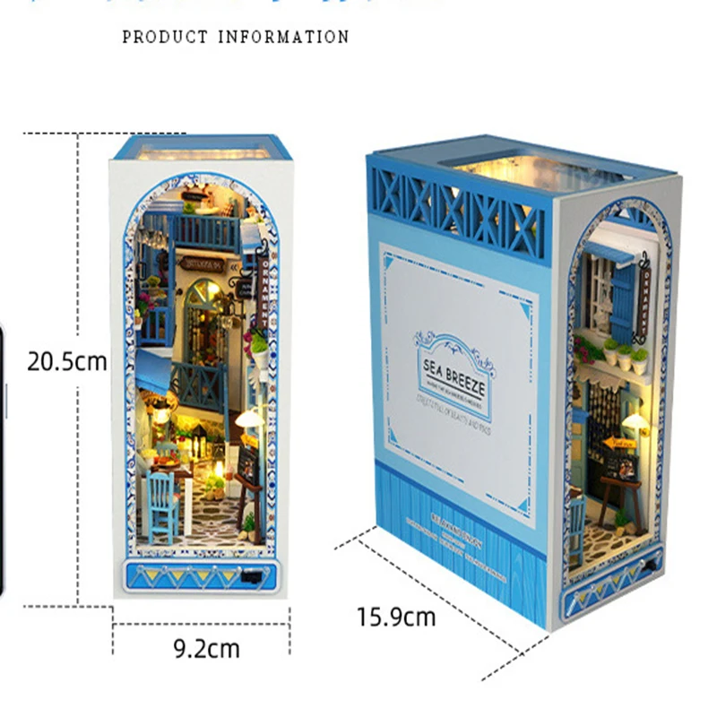 Fall Buch Nook Miniatur DIY Hütte Haus Buchständer Schnalle Montage Puppenhaus Kreative Puzzle Bücherregal Einsatz Mit Touch Cover Image